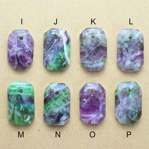 Faceted Fluorite Double Sided Pendants - Choose the Pendant you want - Picture 3 of 4